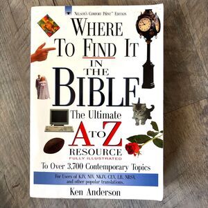 Nelson's Comfort Print Book WHERE TO FIND IT IN THE BIBLE A-Z 9.5"H x 1.5"D